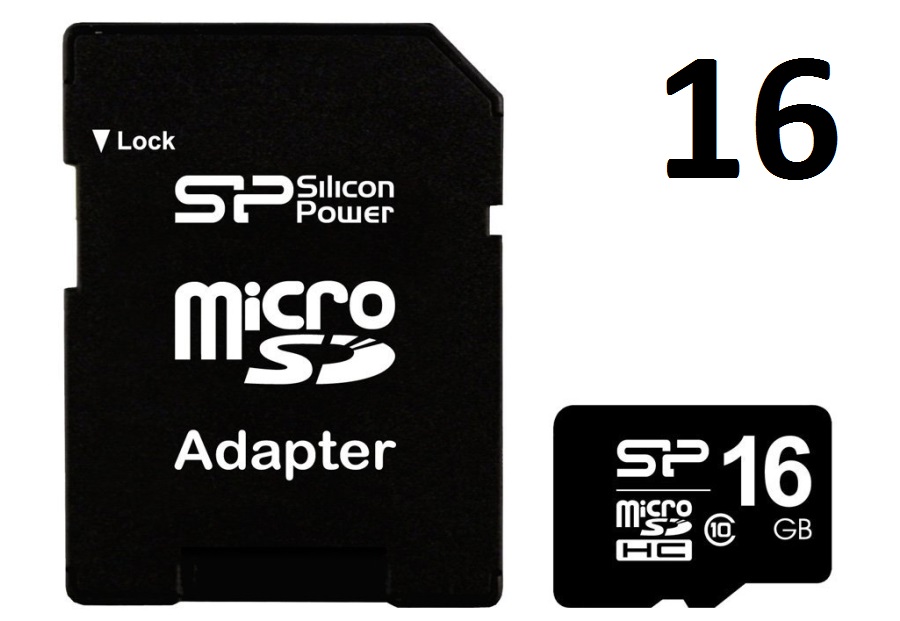 Карта памяти microSD 16Gb 10 class + переходник